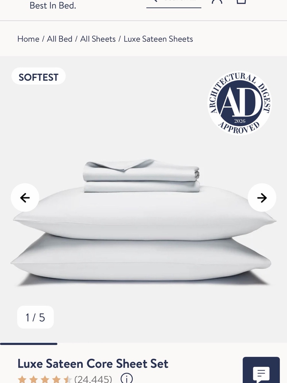 Brooklinen Luxe Sheet Set - Steel (FULL)